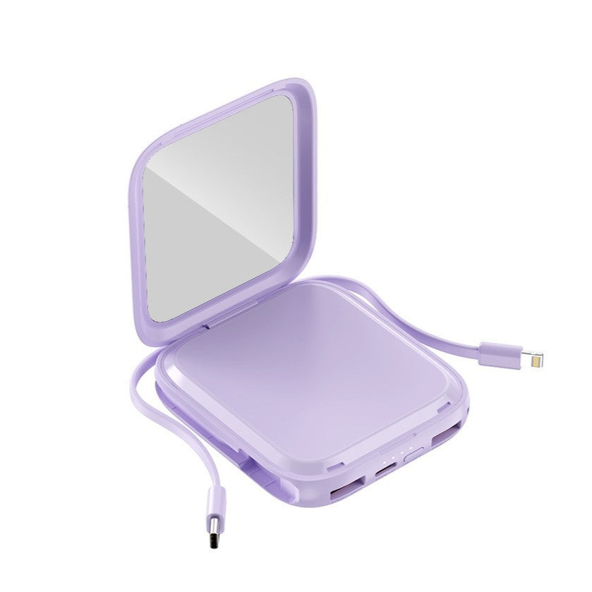 Portable power bank with integrated mirror and multifunctional charging cable Stornfield