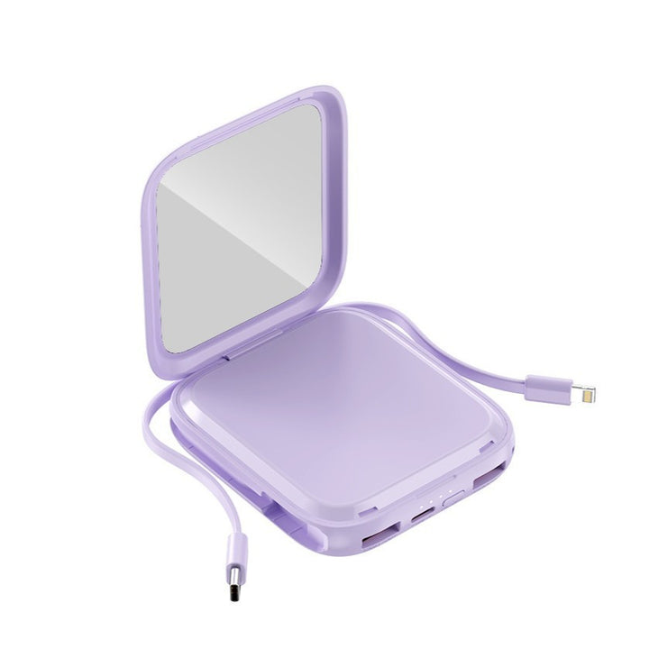 Portable power bank with integrated mirror and multifunctional charging cable Stornfield