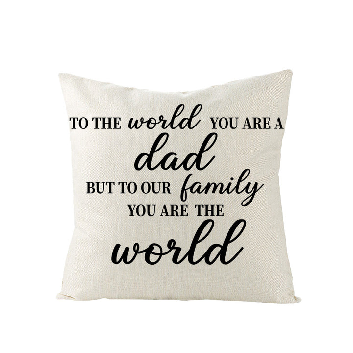 Decorative Linen-Texture Throw Pillow Cover with 'Home Is Where Mom Is' Printed Typography