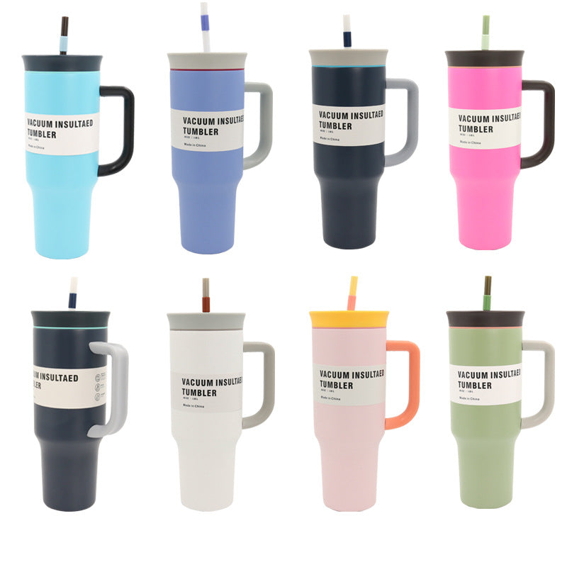 Women's Vacuum-Insulated Drinking Cup with Handle and Straw Stornfield