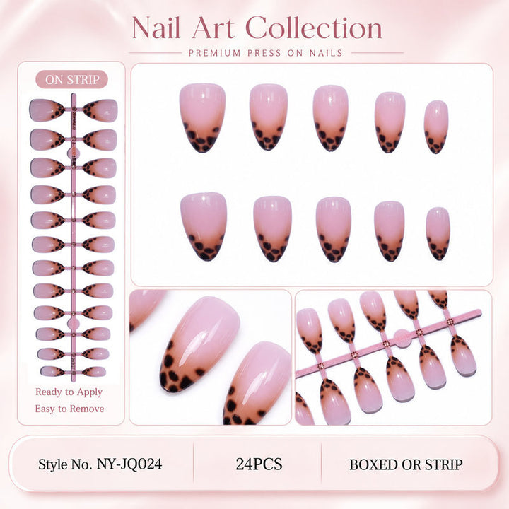 Elegant Press-On Nails with Animal Accents Stornfield