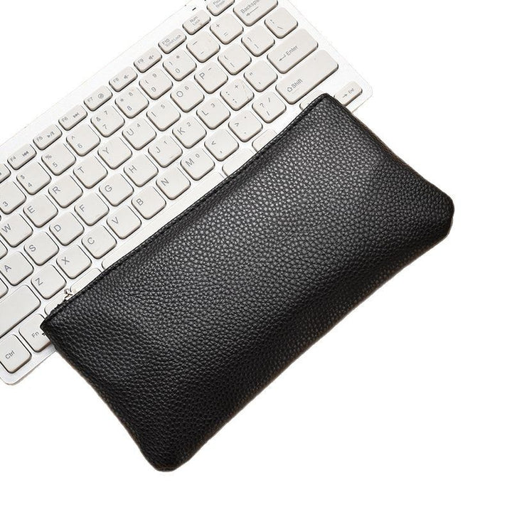 Textured Leather Zippered Pencil Case Stornfield