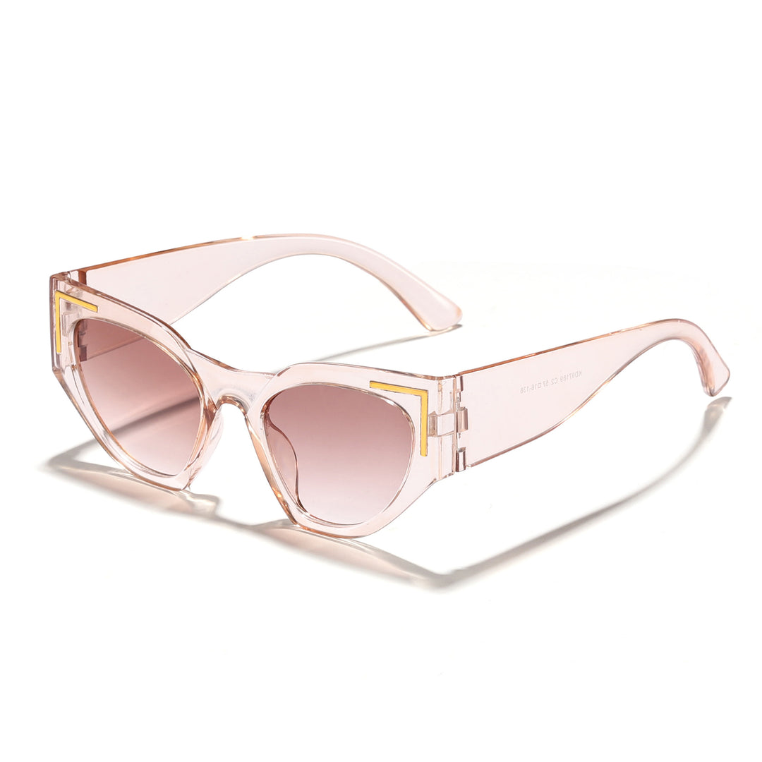 Women's Creative Cat-Eye Sunglasses with Transparent Frame and Brown Lenses Stornfield