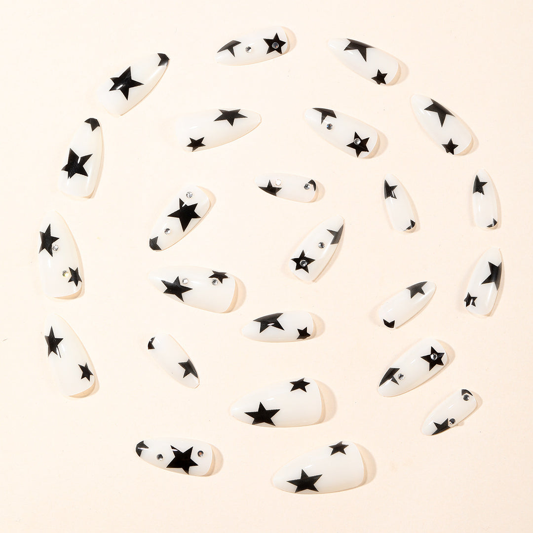 Star-Accent Stiletto Nail Art Extensions Stornfield