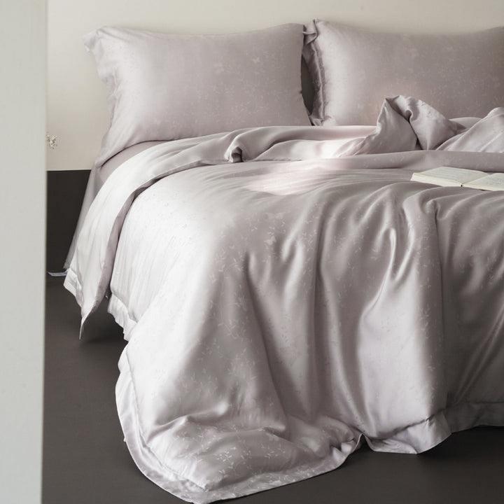 Hotel-Style Satin-Feel Duvet Cover and Pillowcase Set with Hidden Closure