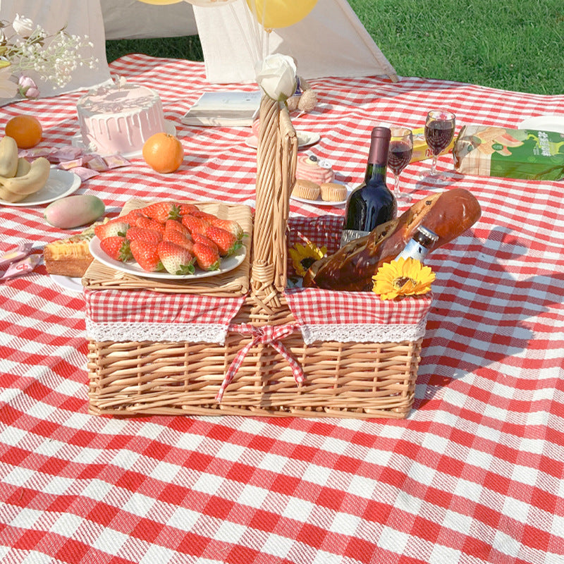 Ladies Woven Basket with Decorative Insert Stornfield