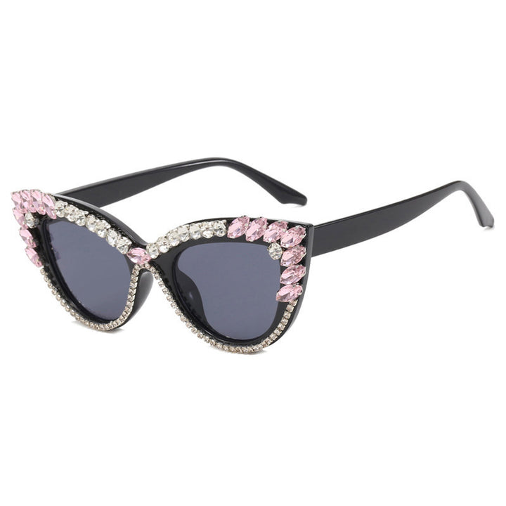 Ladies Glamorous Cat-Eye Sunglasses with Extravagant Crystal Decoration Stornfield
