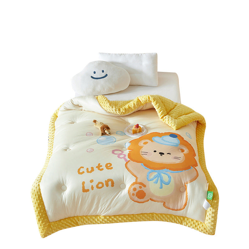 soft quilted baby cuddly blanket for crib with minky border