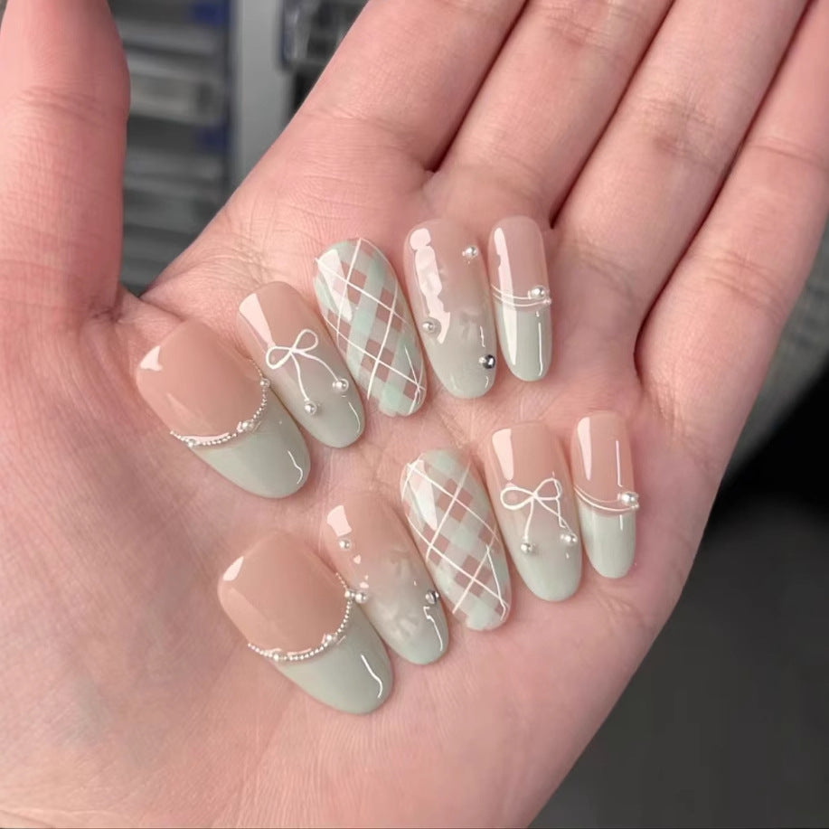 Artistic Press-On Nail Set with Decorative Patterns Stornfield