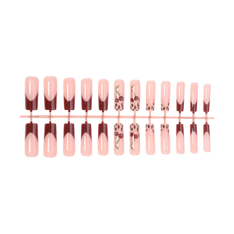 Nail art set with delicate ombre and cherry blossom design Stornfield