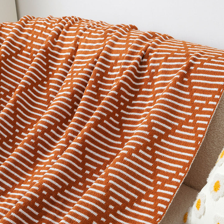 Women's knitted blanket with geometric pattern Stornfield