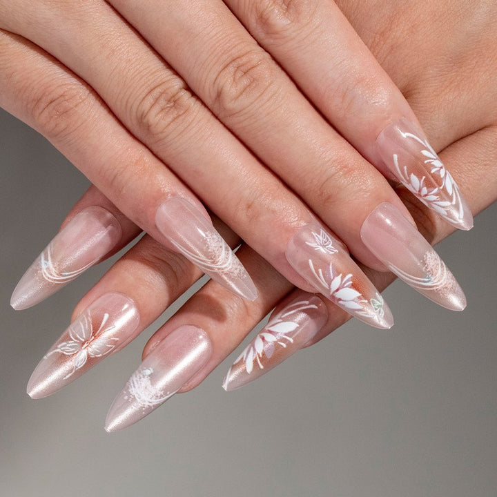 Floral-Inspired Press-On Nail Enhancements Stornfield