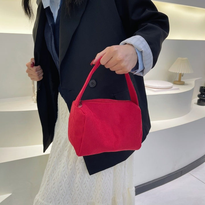 Plush shopping bag with modern ribbed design Stornfield