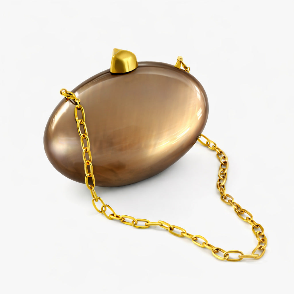 Artistic Oval Resin Clutch