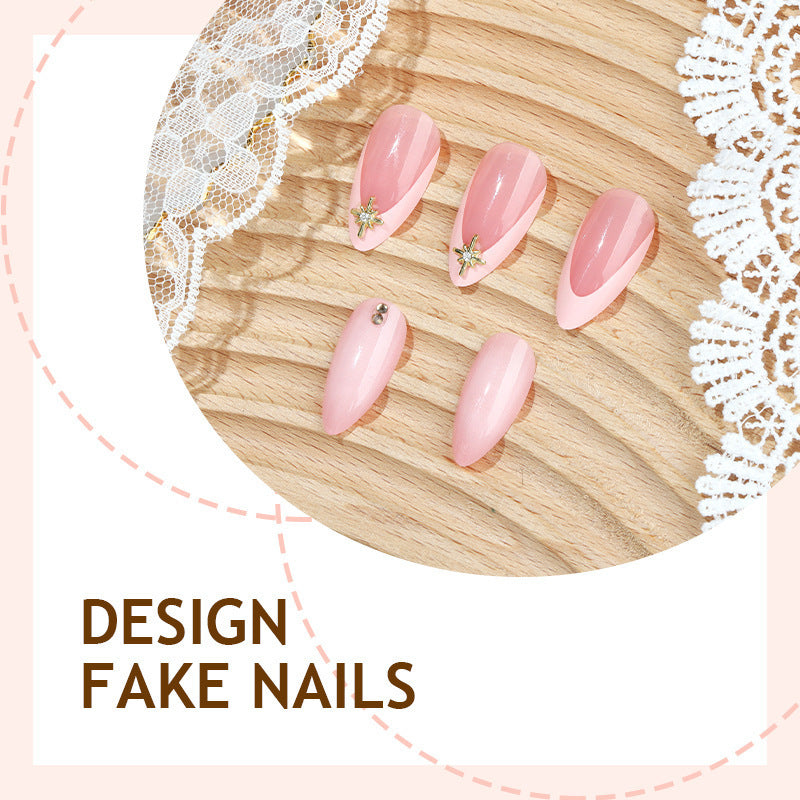 Acrylic nail set with elegant 3D flower accents Stornfield