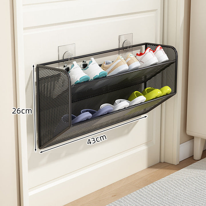 slim overdoor mesh shoe rack organizer with ventilated angled shelf Stornfield