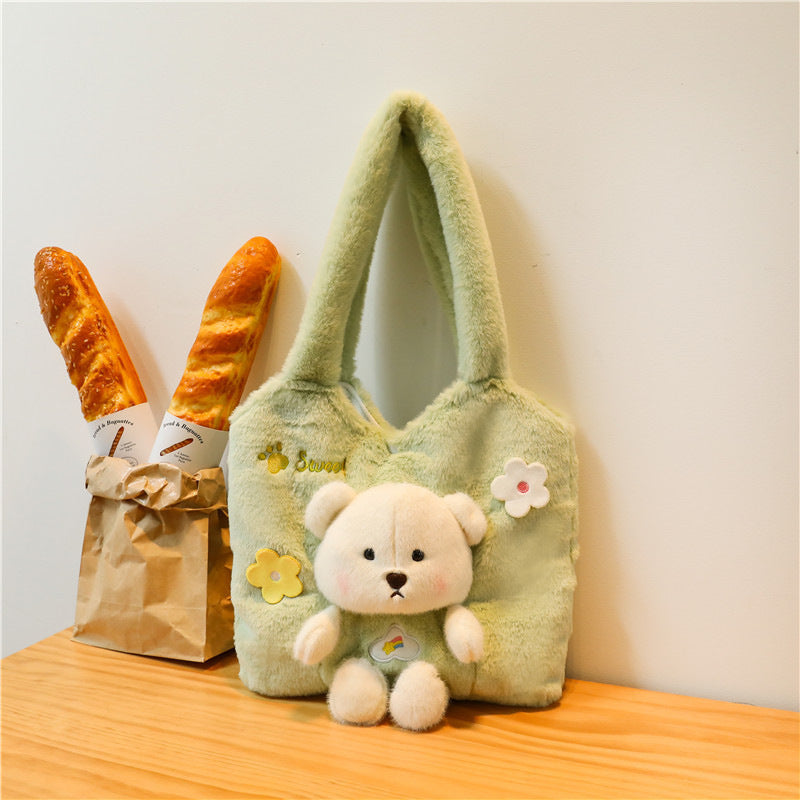 Plush Shoulder Bag with Cute Bear Design Stornfield