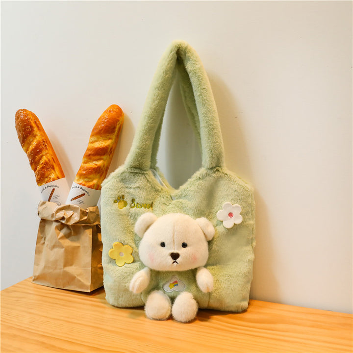 Plush Shoulder Bag with Cute Bear Design Stornfield