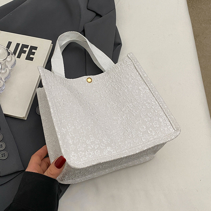Floral Print Canvas Tote Bag