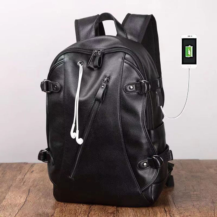 Modern Leather Charging Laptop Backpack