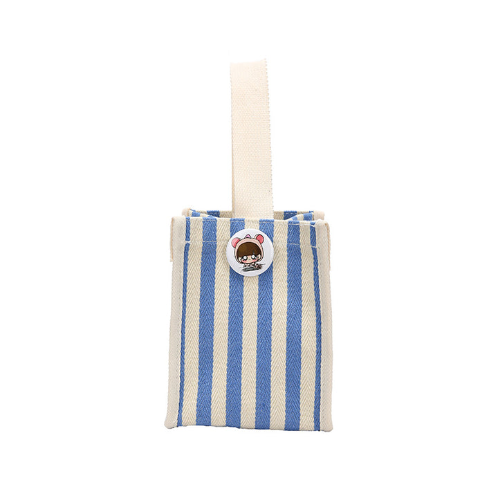 Striped Canvas Tote Bag