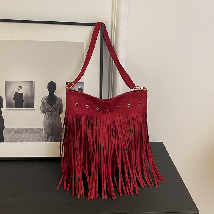 Suede Fringe Shoulder Bag Stornfield
