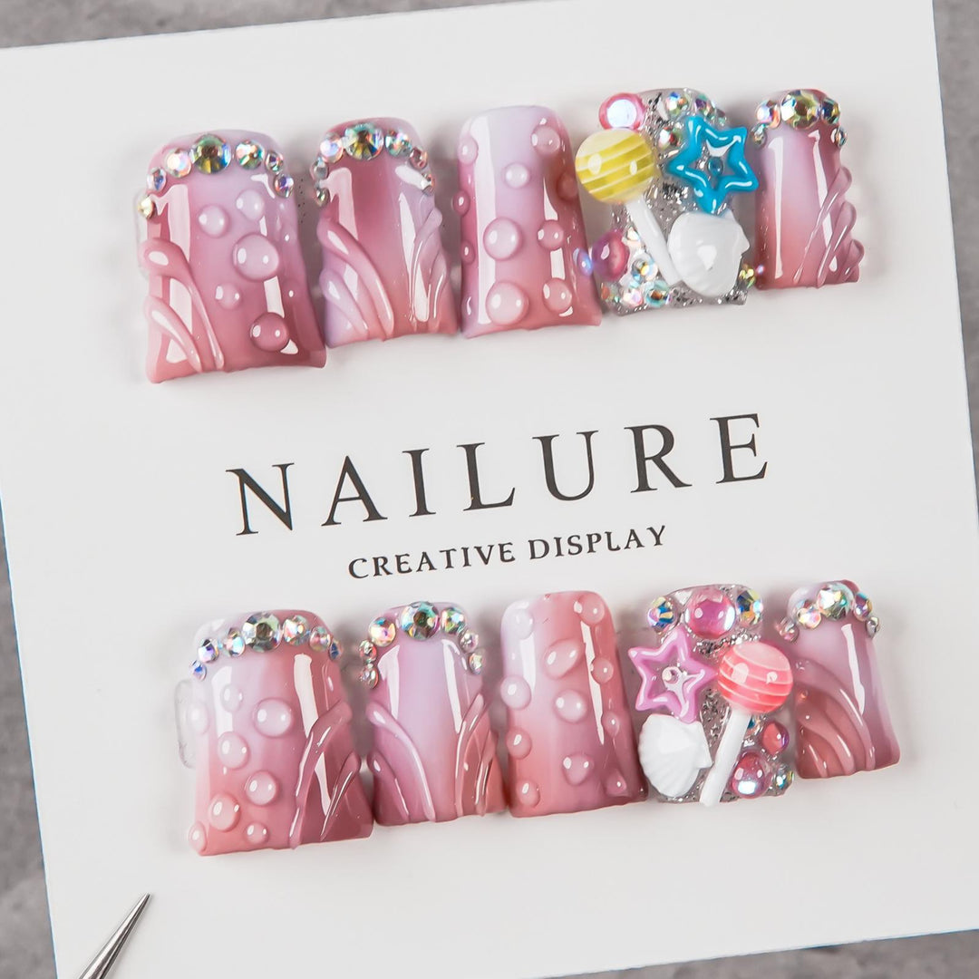 Decorative Fantasy-Themed Press-On Nail Set