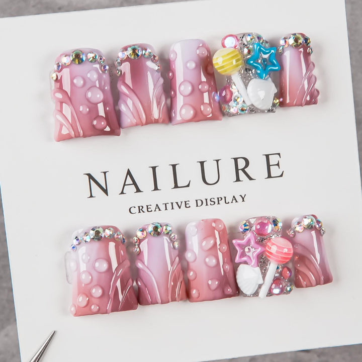 Decorative Fantasy-Themed Press-On Nail Set