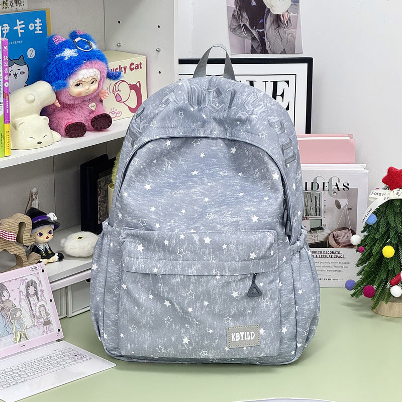 Stylish Star-Embellished Corduroy Backpack Stornfield