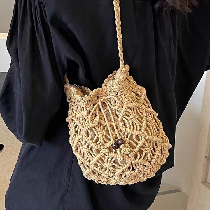 Handmade macrame shoulder bag with playful design Stornfield