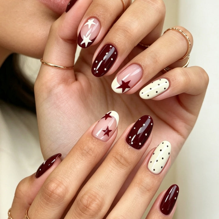 Stylish Press-On Nail Set with Shimmering Finish Stornfield