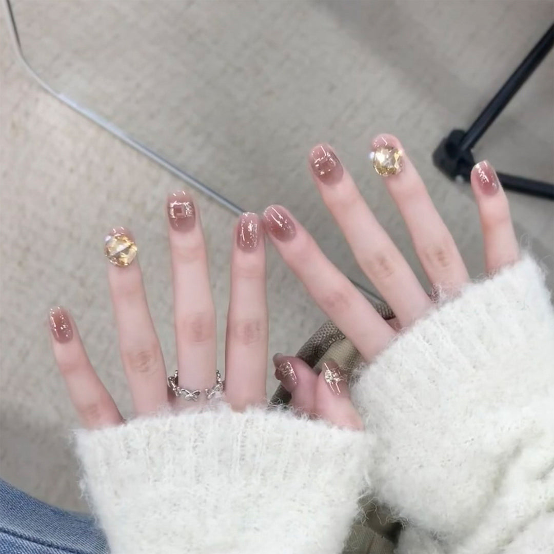 Artful Acrylic Nails with Glitter Design Stornfield