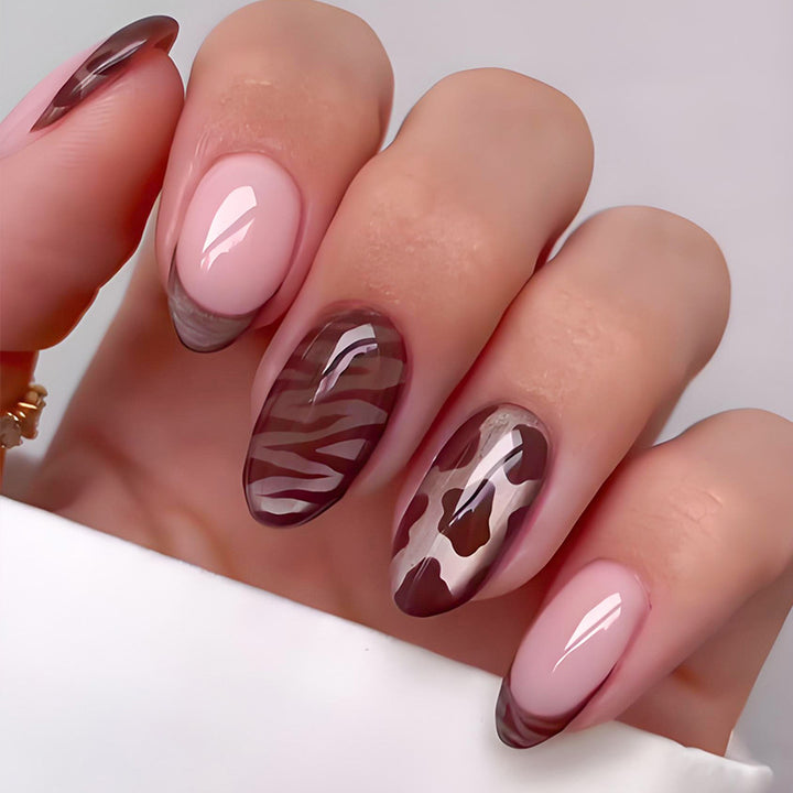 Artificial nail set with modern animal and pattern designs Stornfield