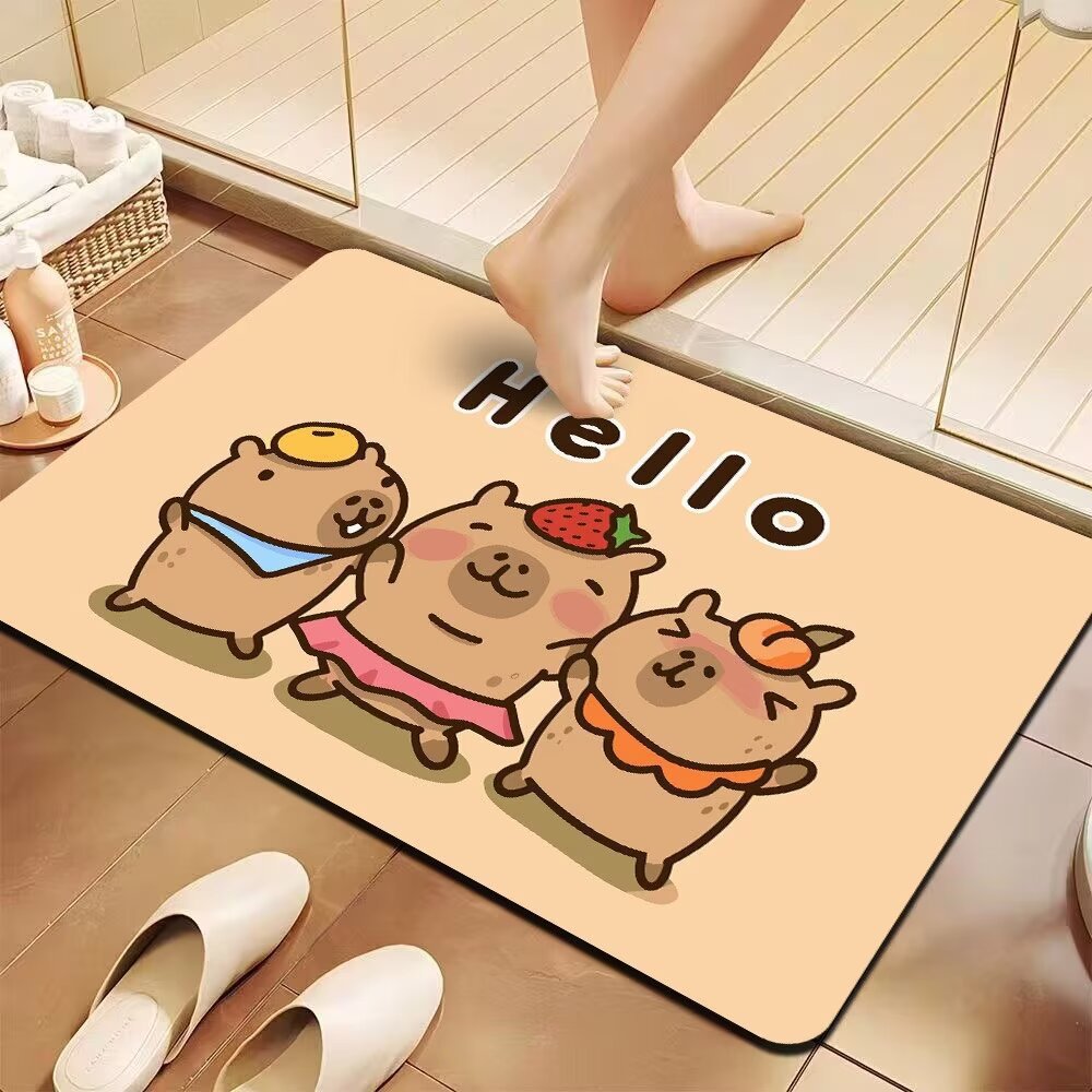 Playful Cartoon Design Bath Mat