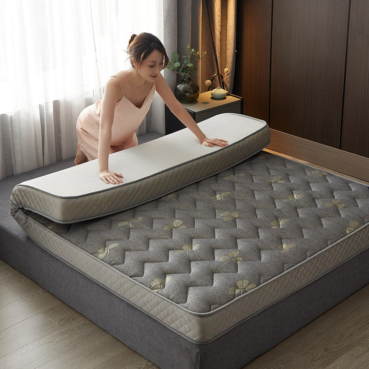 Foldable Quilted Memory Foam Mattress Topper with Breathable Knit Cover & Non-Slip Base