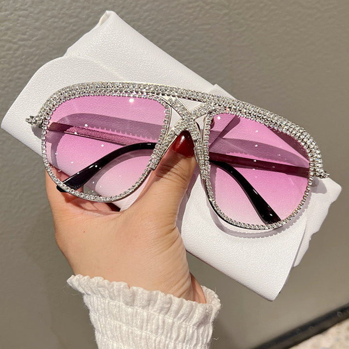 Women's Glamorous oversized Sunglasses with sparkling Crystal frame Stornfield