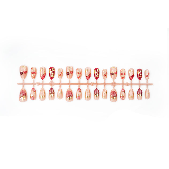 Cherry-Themed Artistic Press-On Nail Set Stornfield