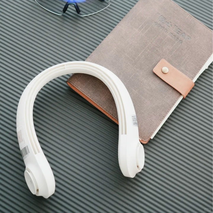Unisex nan ergonomic neck fan bladeless with rechargeable battery, quiet motor, and adjustable airflow Stornfield