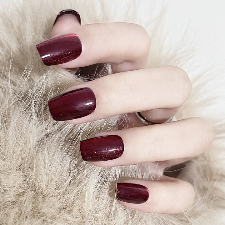 Glossy Long Square Press-On Nails Stornfield