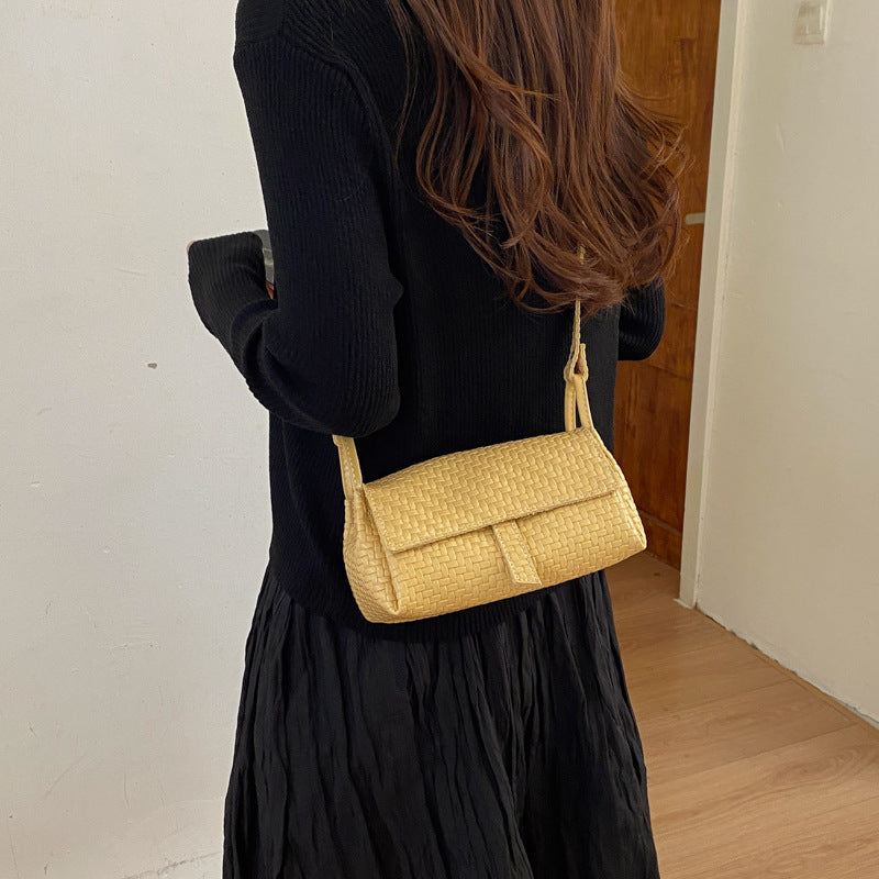 Woven Textured Crossbody Handbag
