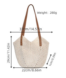 Hand-crocheted shoulder bag with reinforced straps Stornfield