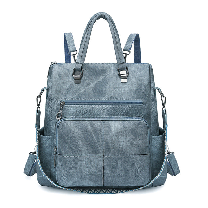 Versatile Multi-Compartment Faux Leather Backpack Stornfield