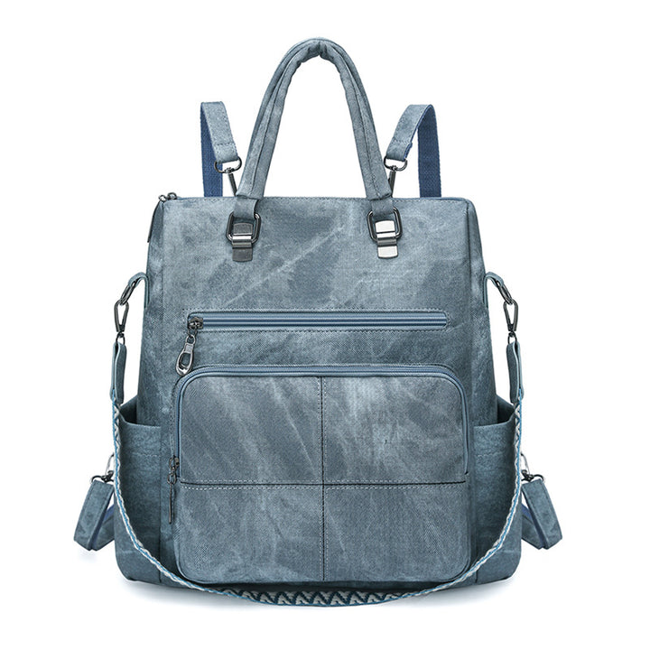 Versatile Multi-Compartment Faux Leather Backpack Stornfield