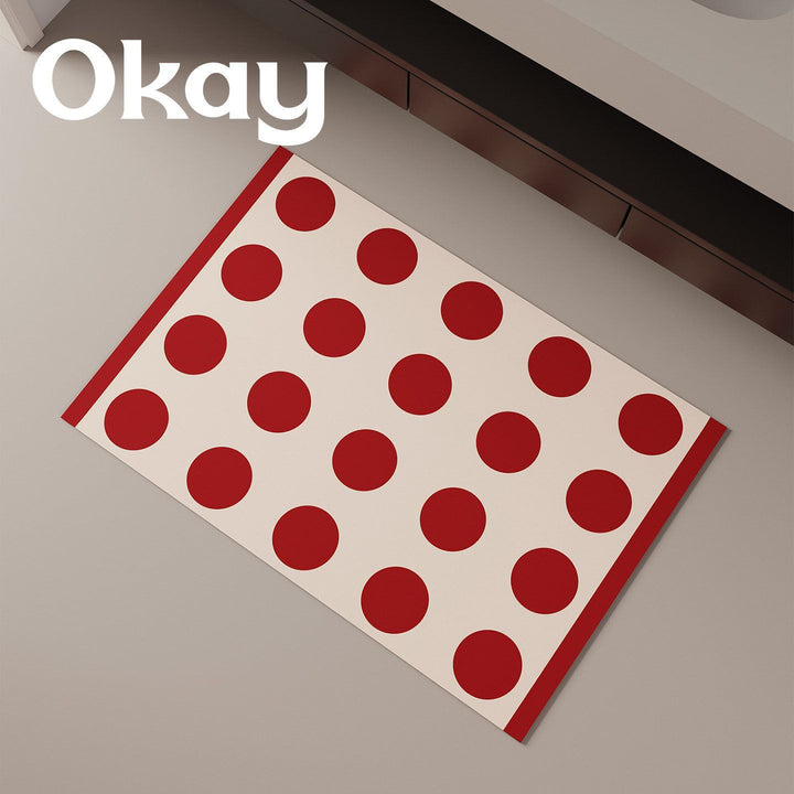 Polka Dot Pattern Bath Mat