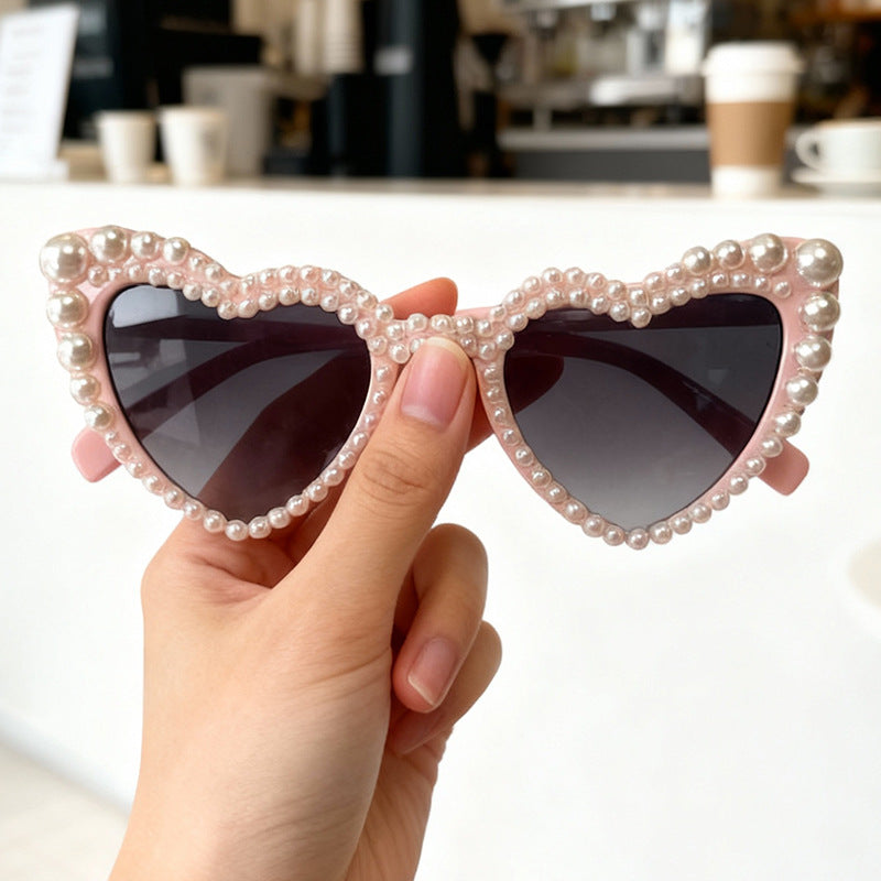 Heart-Shaped Pearl-Detail Sunglasses Stornfield