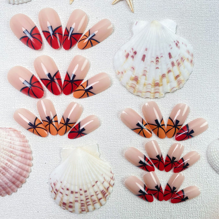 Artistic Basketball-Themed Press-On Nail Set Stornfield