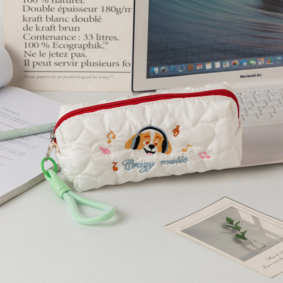 Quilted Cartoon Dog Pencil Case Stornfield