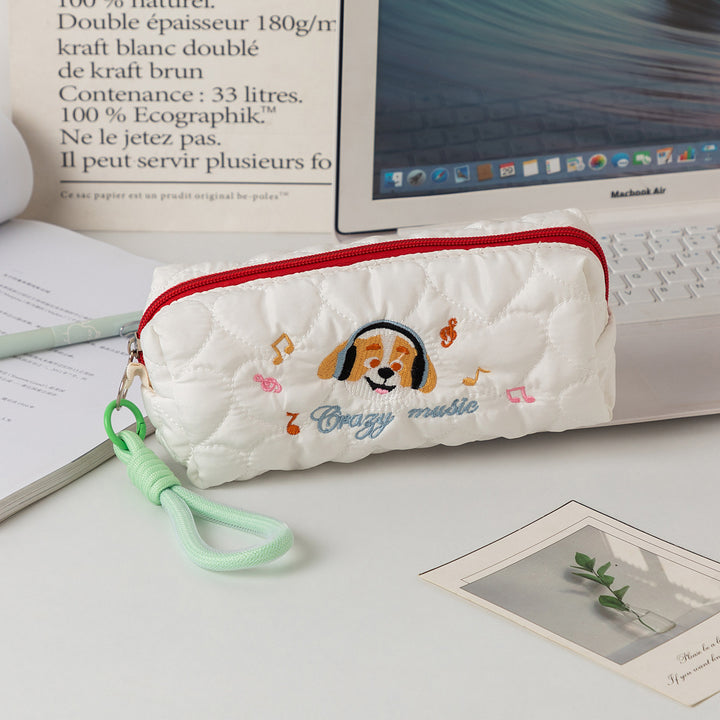 Quilted Cartoon Dog Pencil Case Stornfield