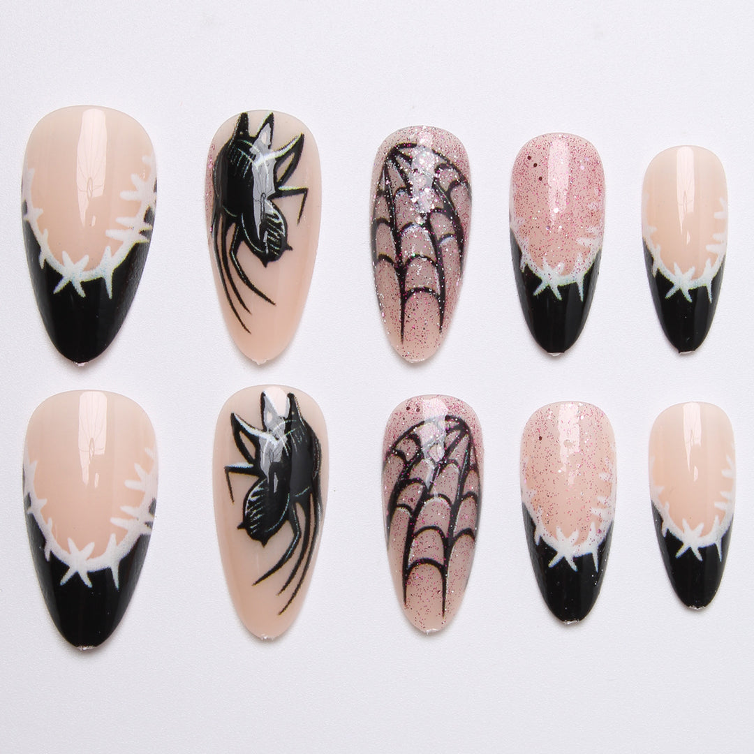 Creative spider design artificial nails Stornfield