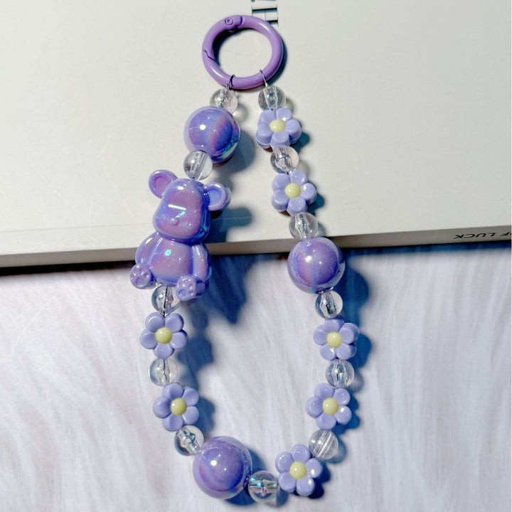 Playful Bear-Themed Beaded Keychain Stornfield